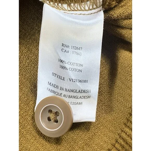 Valor Collective Corduroy Shacket Brown Mens Large Long Sleeve 100% Cotton - Picture 6 of 8